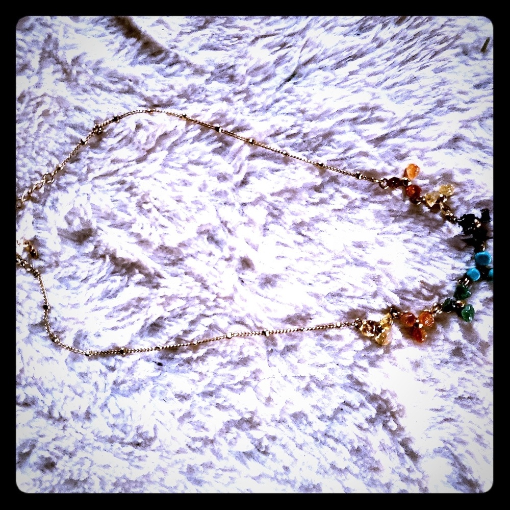Gold Necklace w/ Summer-Colored Stone Design